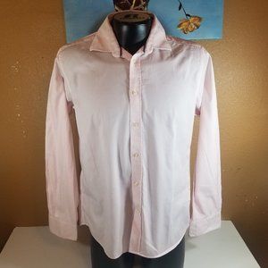 Duchamp Men Pink Dress Shirt Size 17.5" 44 cm